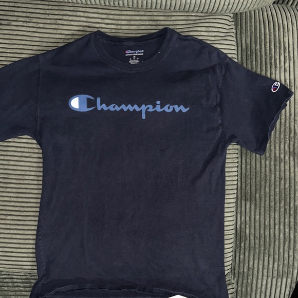 Champion Navy Blue Tee with Blue Logo - Picture 1 of 7
